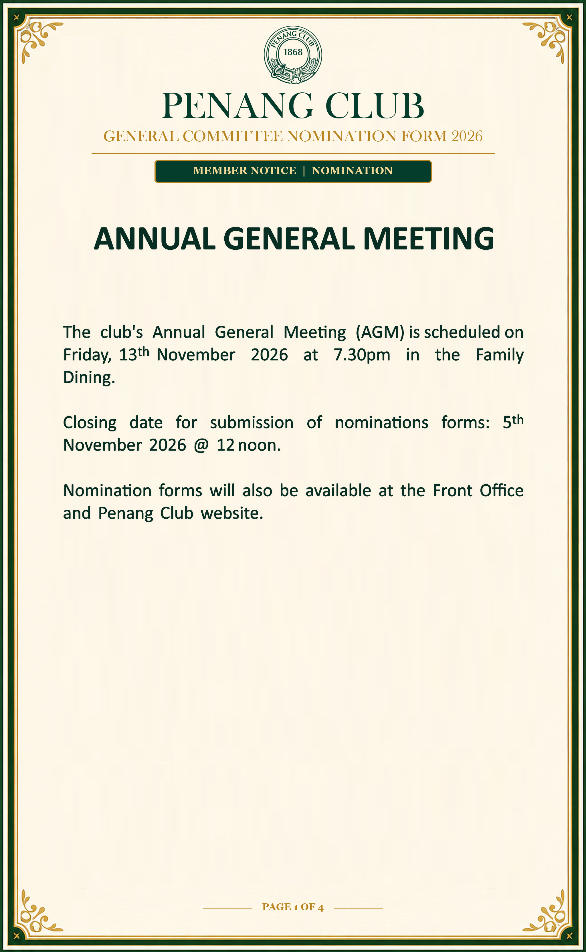 General Committee Nomination Form 2026
